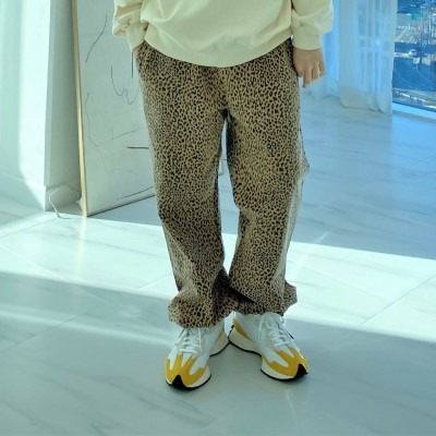[PANTS] leopard string jogger pants